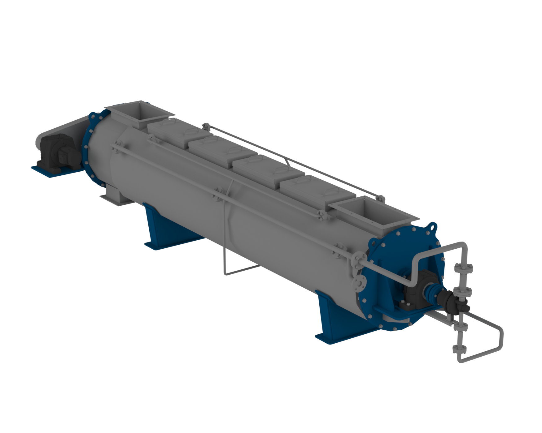 Steam screw fish cooker for fish meal plants, rendering pressure cooker for poultry processing