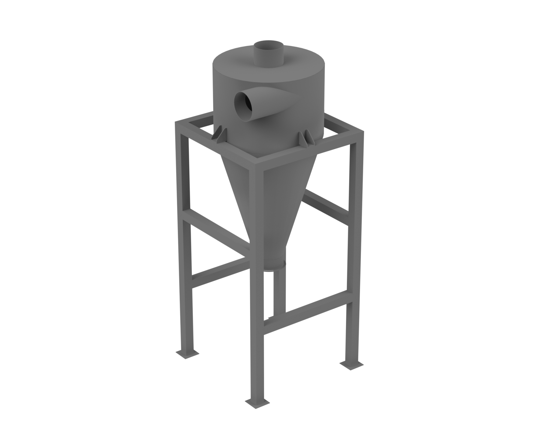 Rendering  and fish meal cyclone separator is used for cleaning gases from solid particles